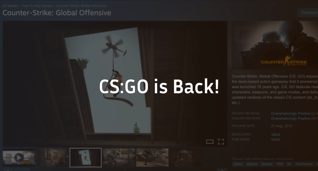 CSGO Returns to Steam with new App ID (2026)