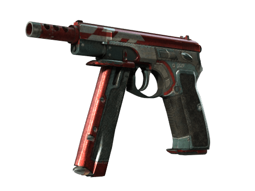CZ75-Auto | Red Astor - Battle-Scarred